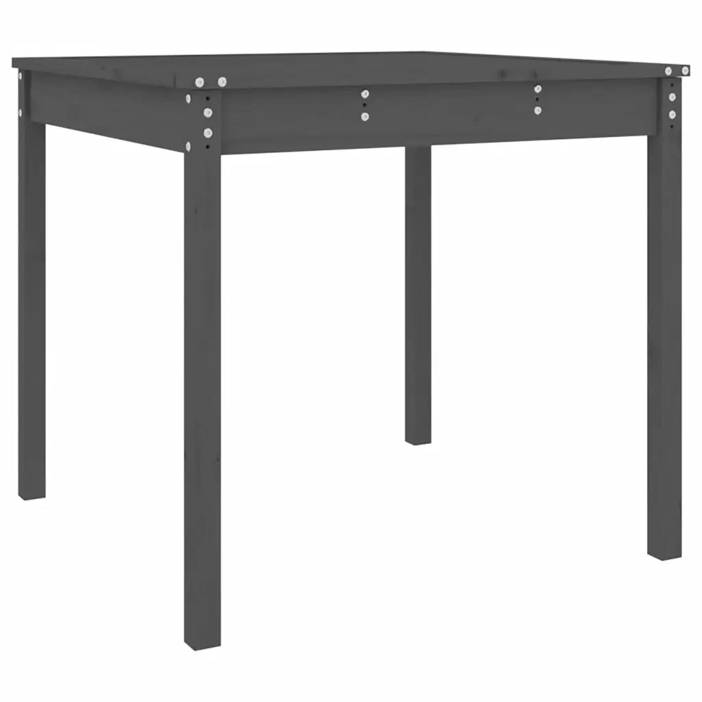 Tavolo da Giardino Grigio 82,5x82,5x76 cm Legno Massello Pino 823964