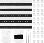 Regolatore di cintura 10 pezzi - Stabilizzatore di coda - Estensore di coda - Stabilizzatore di cintura - Materiale elastico - Inclusi ago e ganci - Regolatore di coda