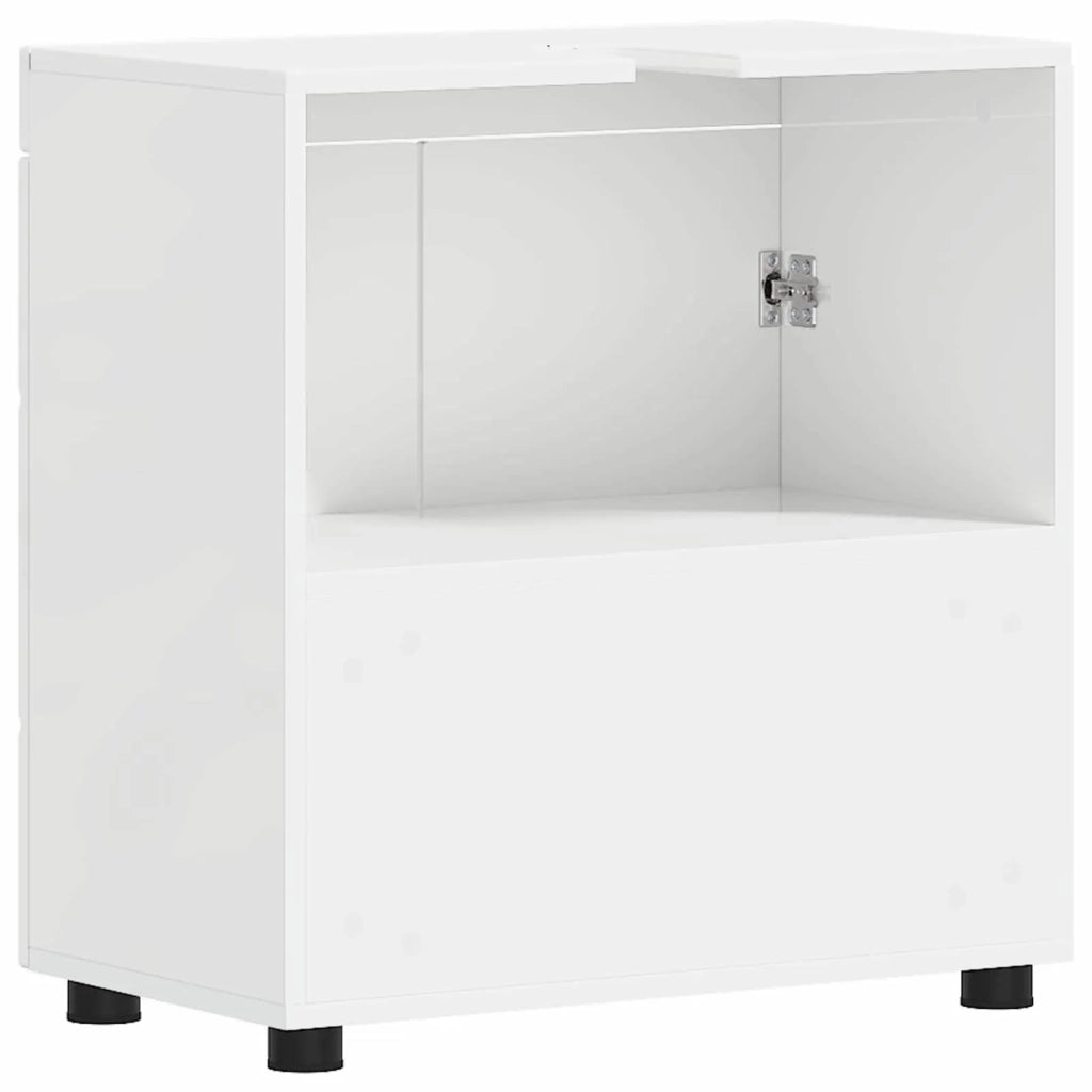 Set di Armadi da Bagno TULUM Bianco Lucido 60 x 34 x 63 cm