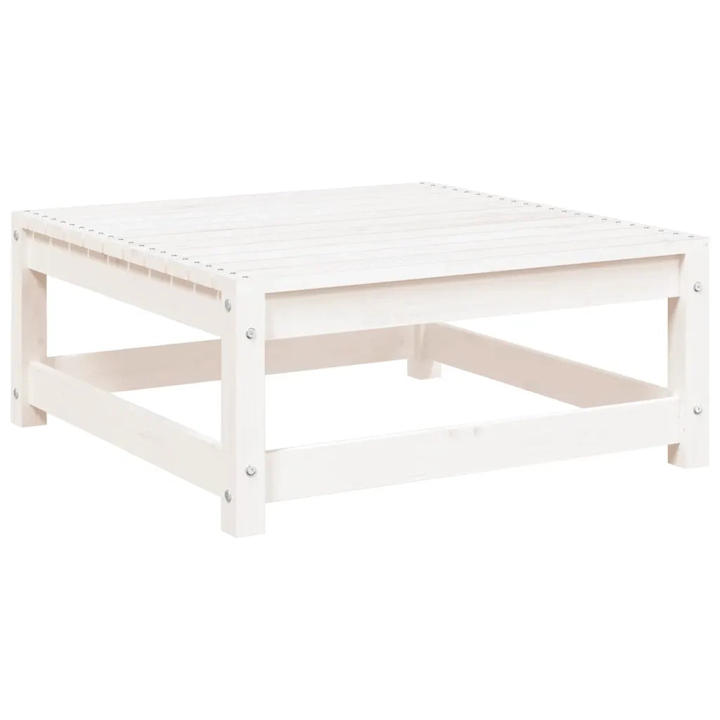 Sedia da giardino-Poggiapiedi da Giardino 70x70x30 cm Legno Massello Pino Bianco