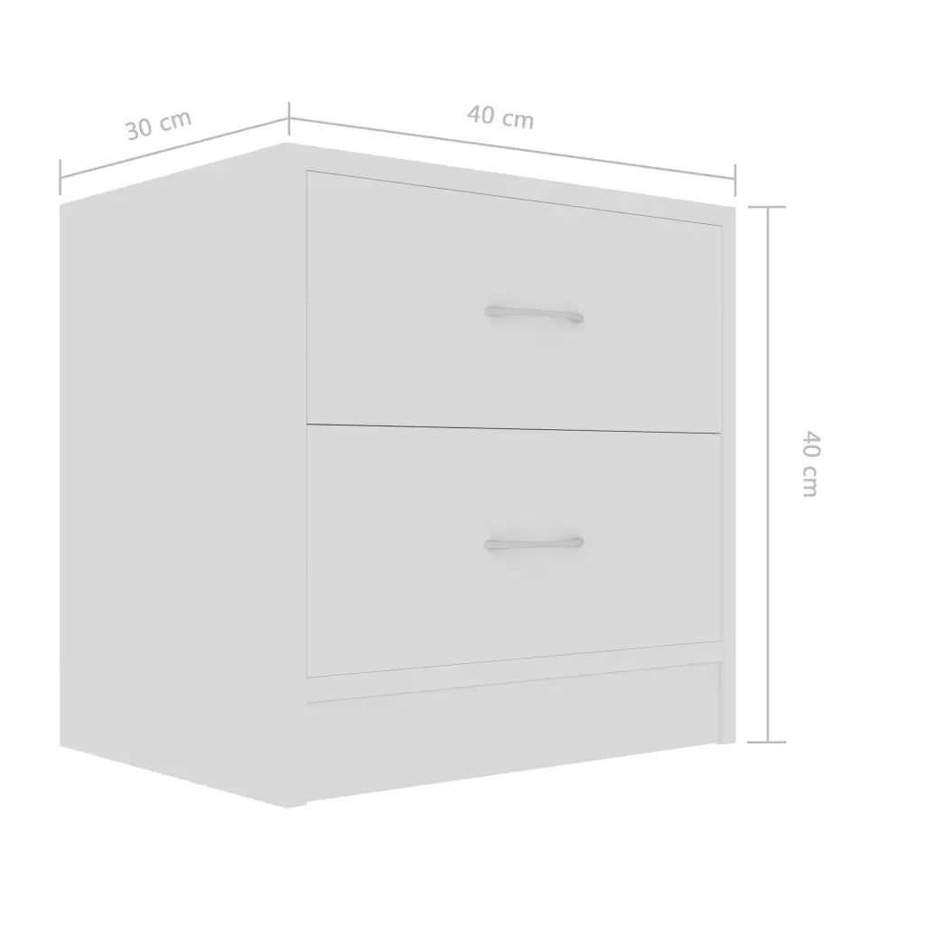Comodino Bianco 40x30x40 cm Legno Ingegnerizzato cod mxl 43441