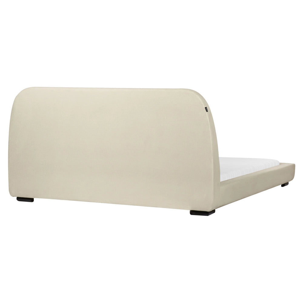 Letto a doghe in tessuto poliestere beige imbottito 180 x 200 cm Design classico tradizionale