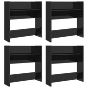 Scarpiere mobiletto portascarpe mobile per ingresso corridoio soggiorno da parete set da 4 lucido 60 x 18 x 60 cm nero 02_0022156