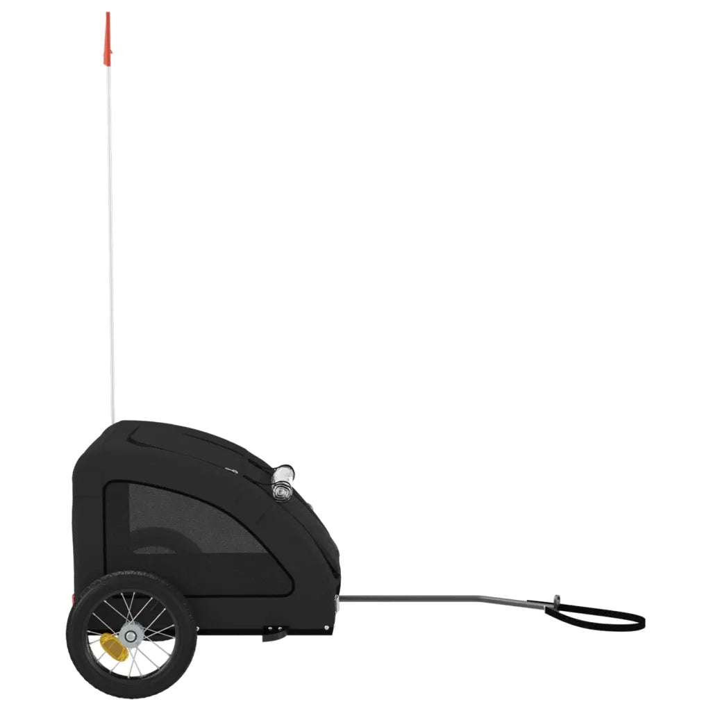 Rimorchio da Bici per Animali Nero Oxford e Ferro 93954