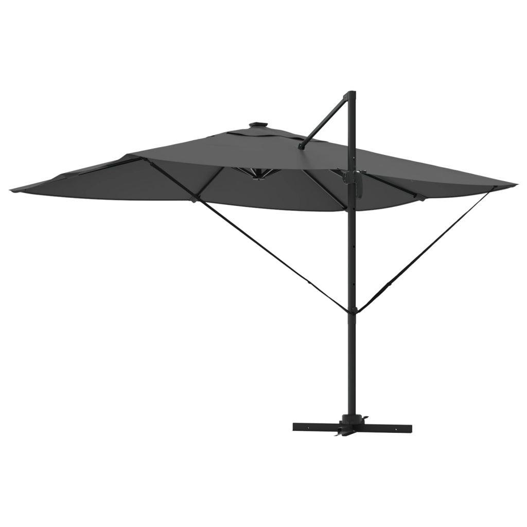 Ombrellone a sbalzo Roma con LED Antracite 352x251x265 cm Alluminio
