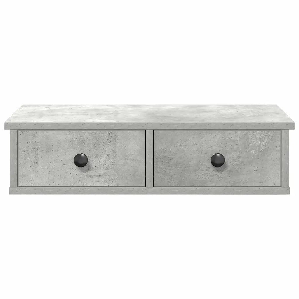 Scaffale a Parete con Cassetti Grigio 60x28x15 cm in Truciolato 859944