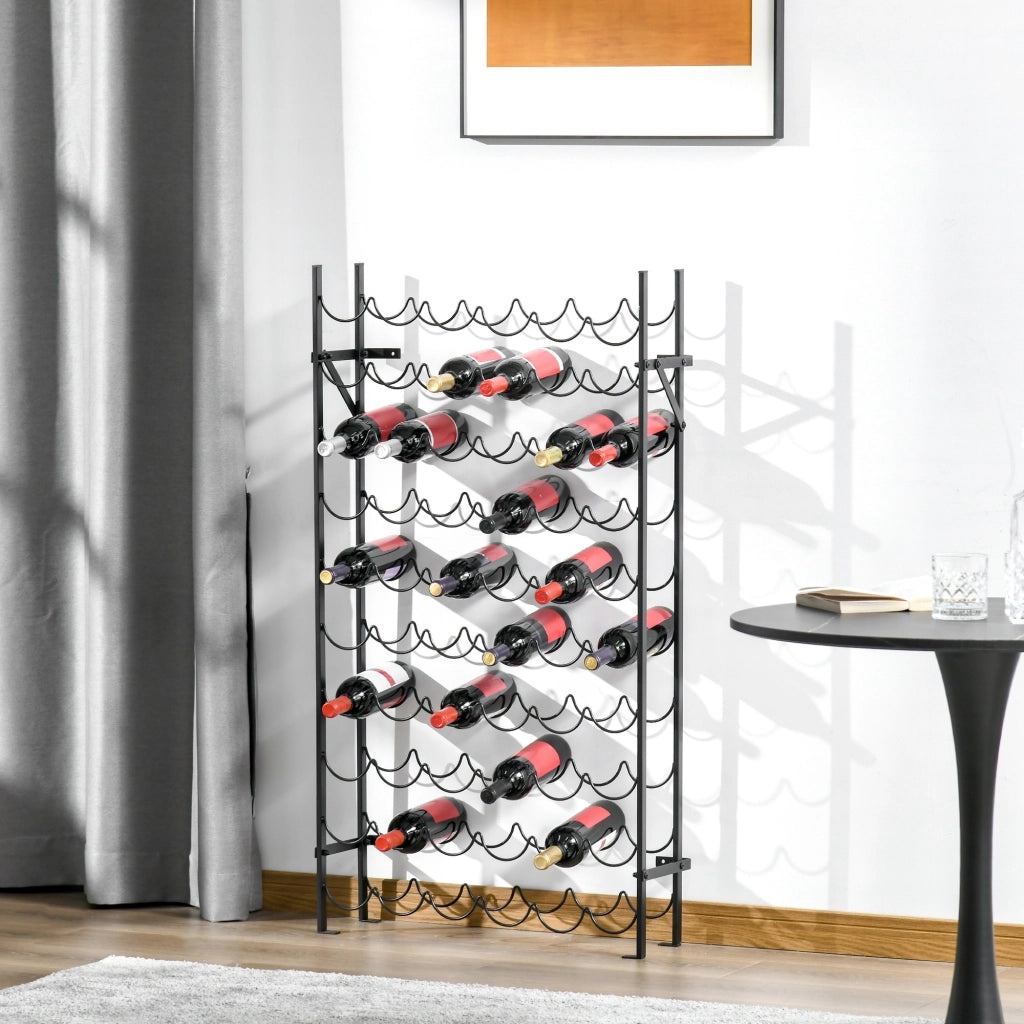 Libreria per Bottiglie 60 Flaschenregal ¨C Zephmum ¨C Nero 63x20x118 cm