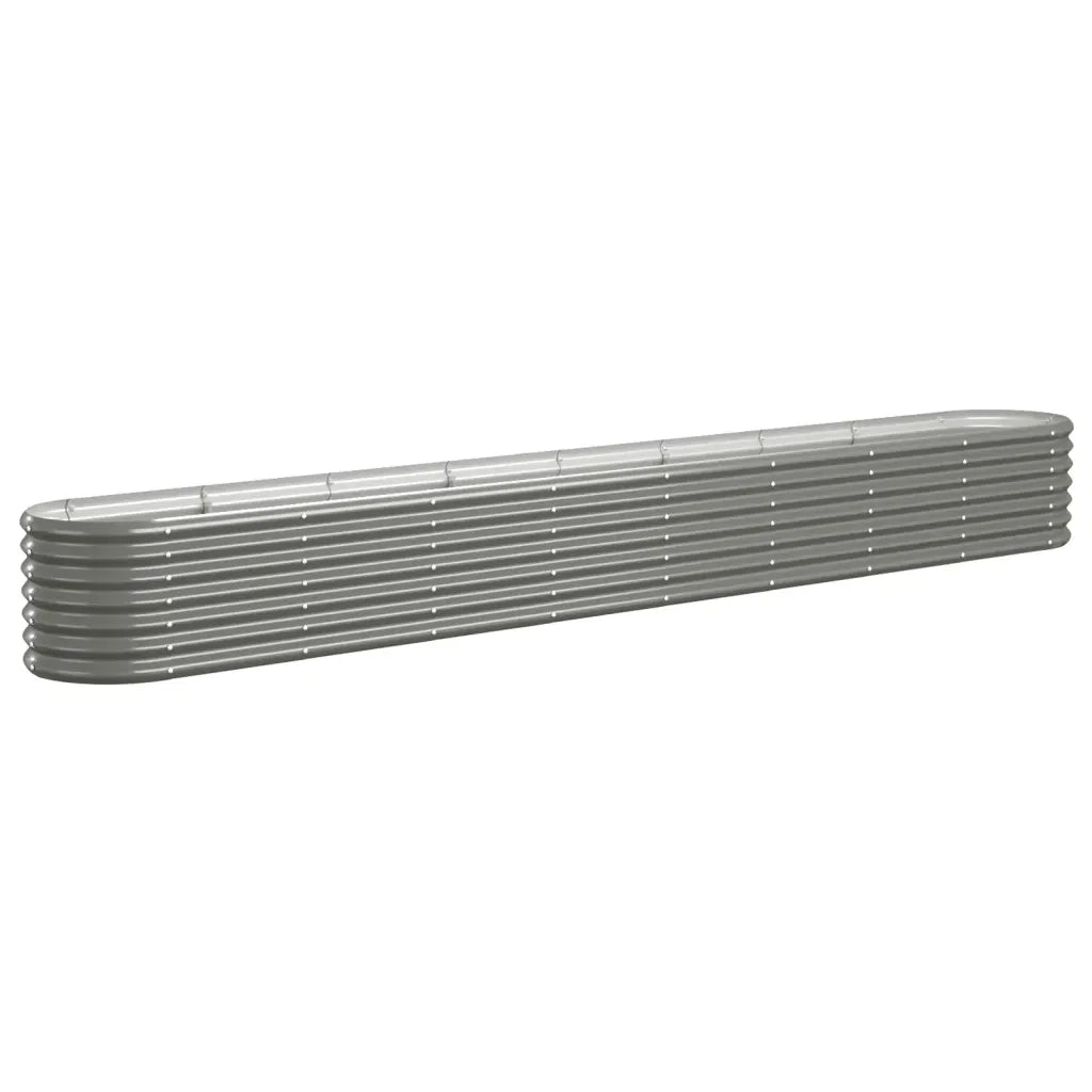 Fioriere | Cassetta per fiori | Letto Giardino Acciaio Zincato 332x40x36 cm Grigio
