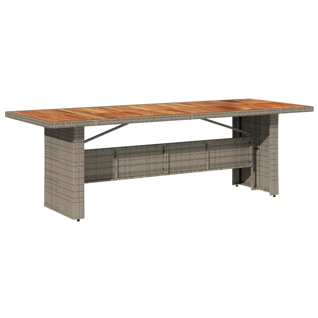 Set BistrÃ² da Giardino 9 pz con Cuscini in Polyrattan Grigio
