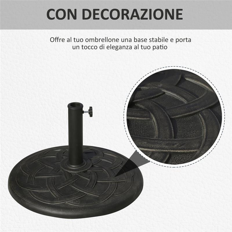 BASE PER OMBRELLONE DA 91 KG IN RESINA PER PALI 38-48 MM COLORE BRONZO