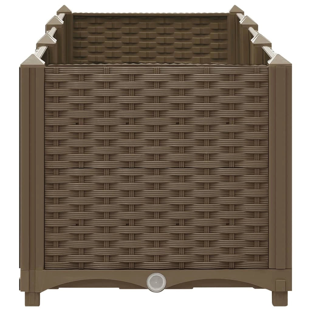 Fioriera rialzata per piante e fiori giardino 120 x 40 x 38 cm polipropilene marrone 02_0000906