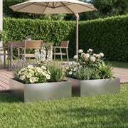 Vaso da giardino 2 pz Argento 60 x 60 x 20 cm Acciaio zincato 8005005