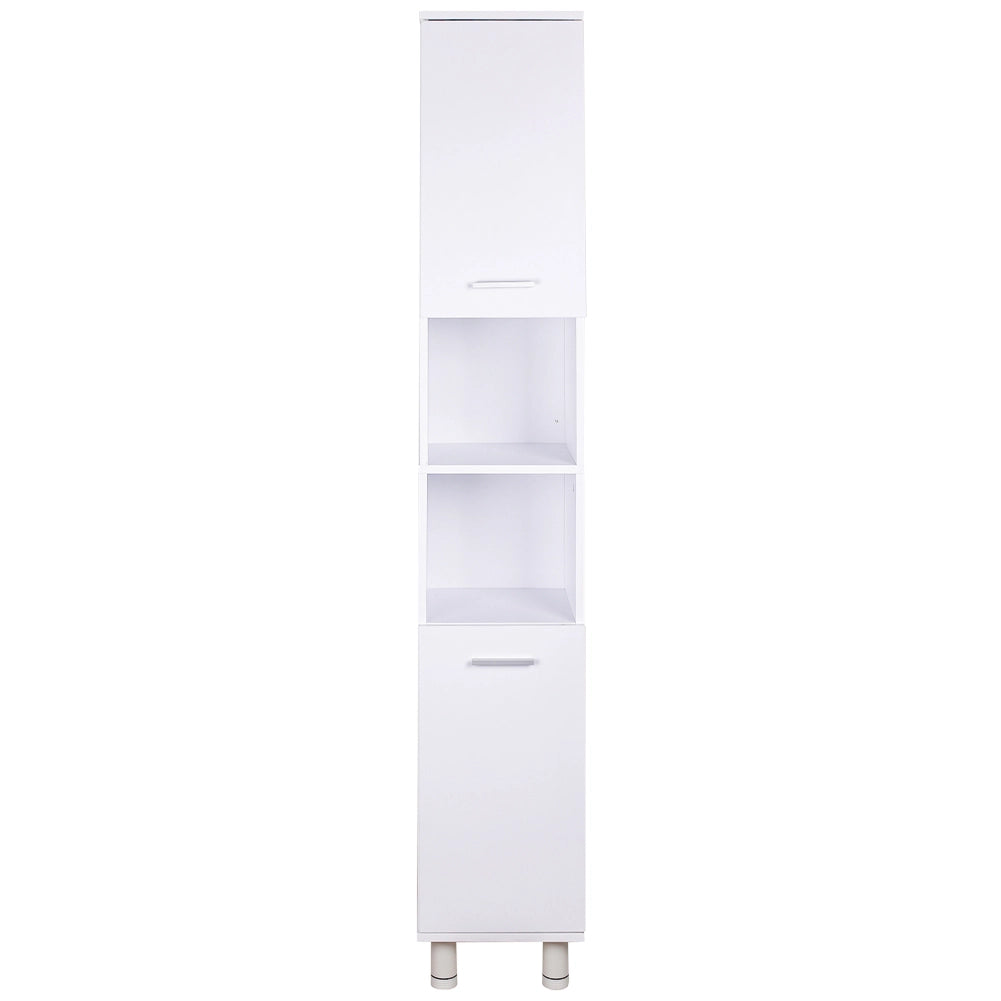Mobile Colonna Armadietto Salvaspazio da Bagno 4 Ripiani Interni 2 Ante H179cm