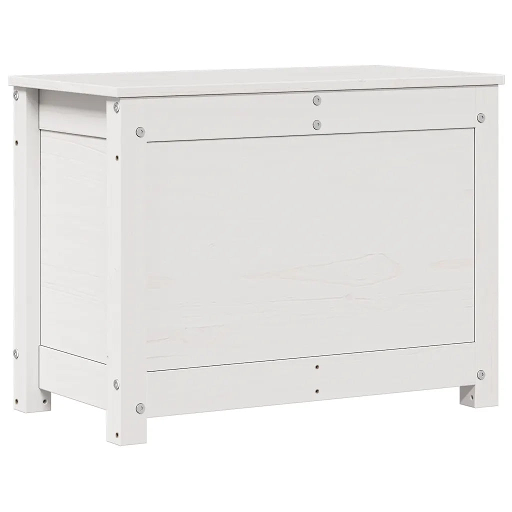 Contenitore Portaoggetti Bianco 60x32x45,5cm Massello di Pino cod mxl 62568