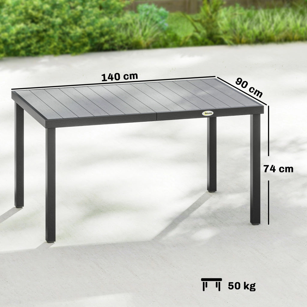 Tavolo da pranzo allungabile per esterni in polyrattan ¨C zephmum ¨C grigio 140x90x74 cm