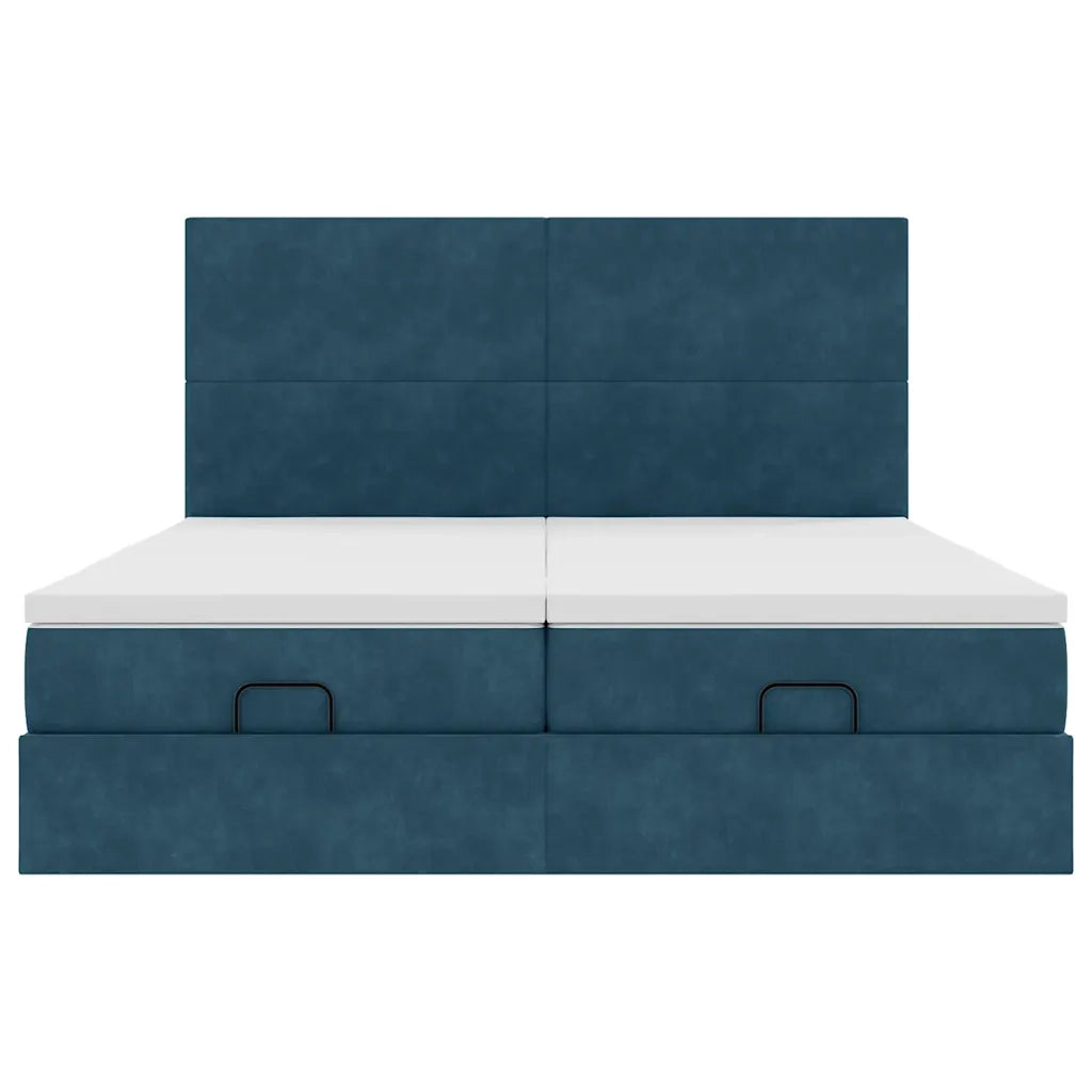 Struttura Letto Pouf con Materassi 200x200 cm Velluto