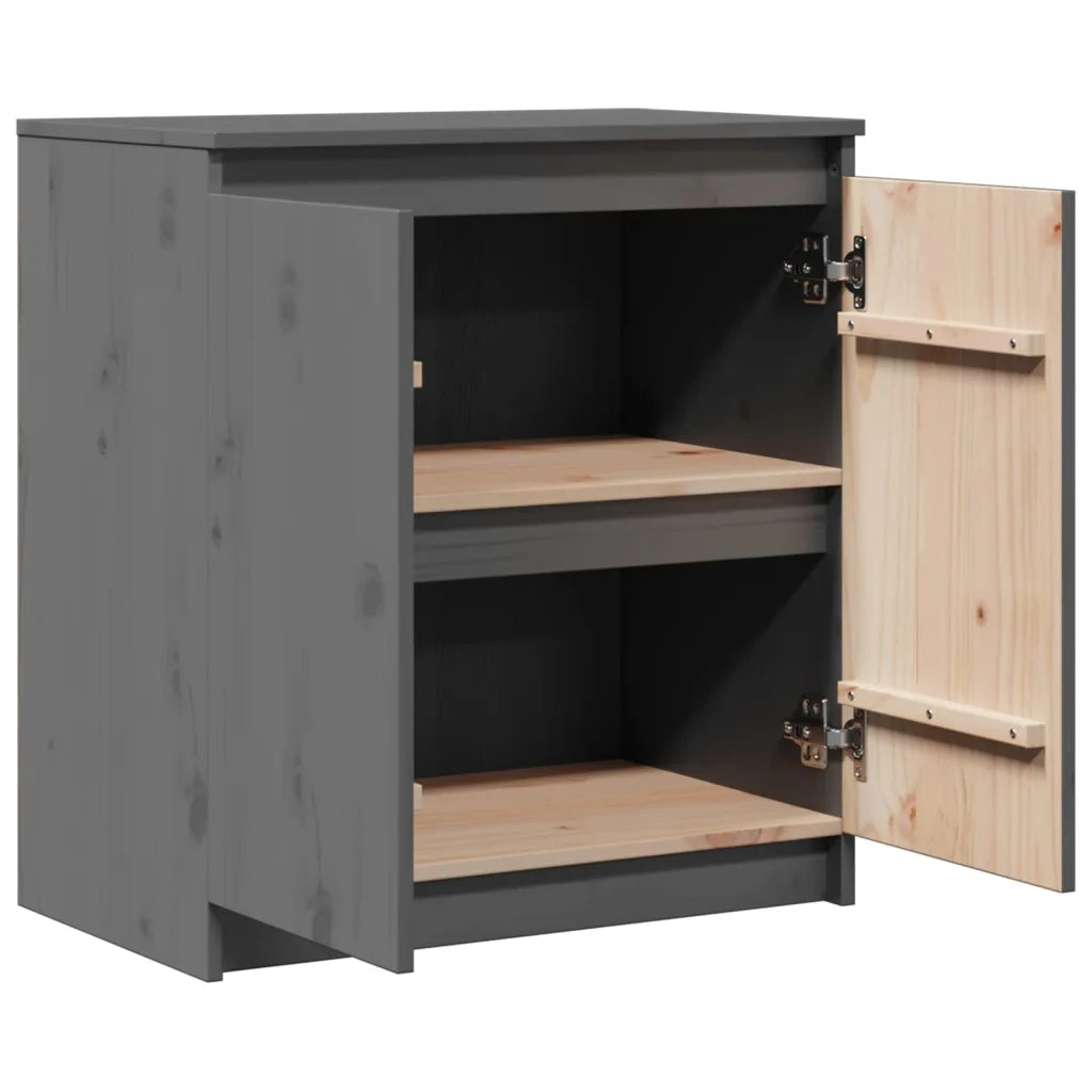 Armadietto Grigio 60x36x65 cm in Legno Massello di Pino CFW5504310
