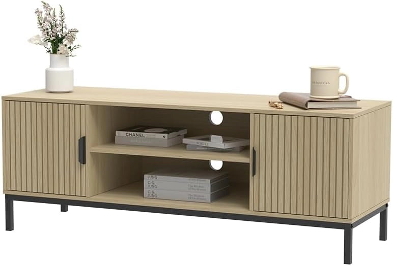 Lowboard Lennox, Rovere, 120 x 45 cm, adatto per riporre riviste e telecomandi