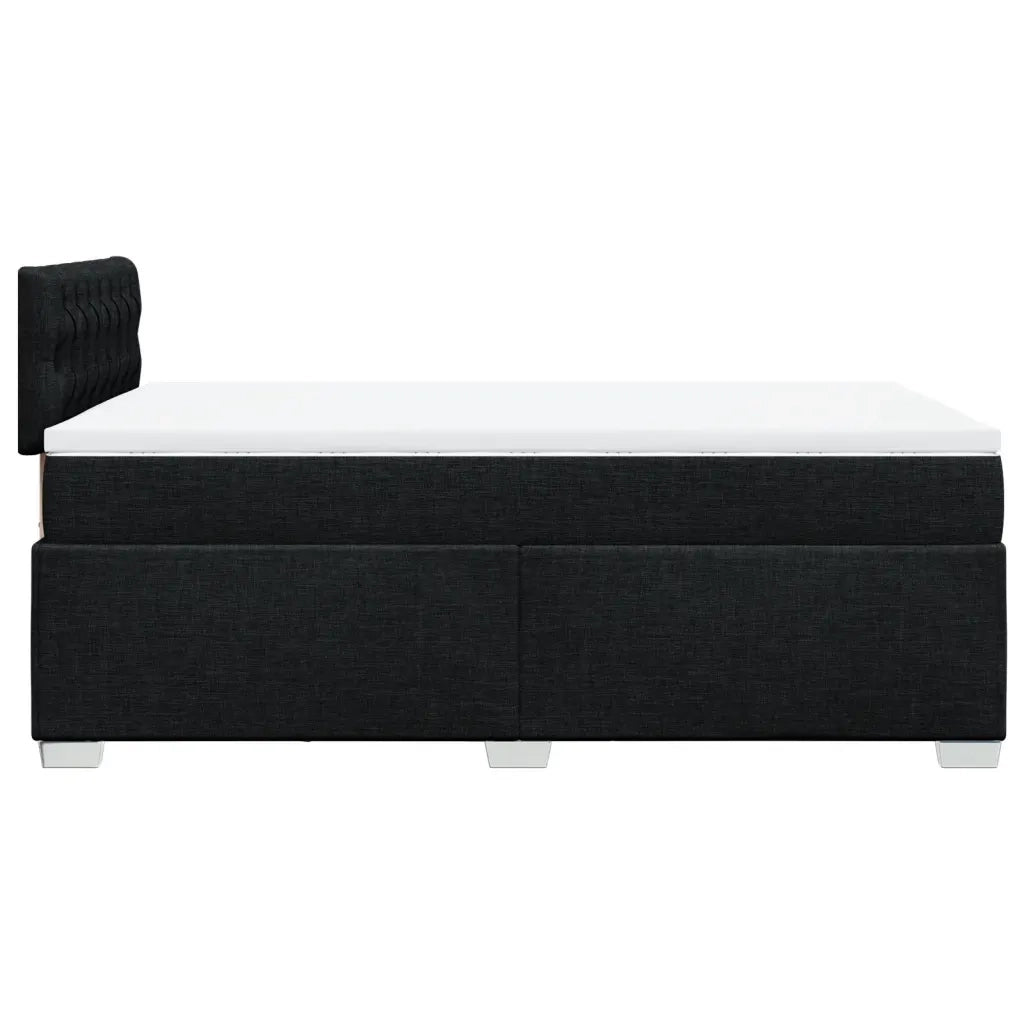Giroletto a Molle con Materasso Nero 120x190 cm in Tessuto