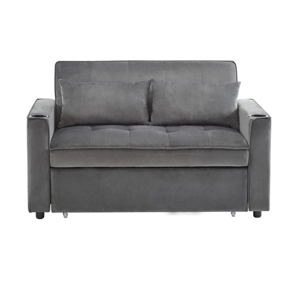 Divano Letto Pieghevole Multifunzione ¨C MINIMAL ¨C con Portabicchieri e Cuscini