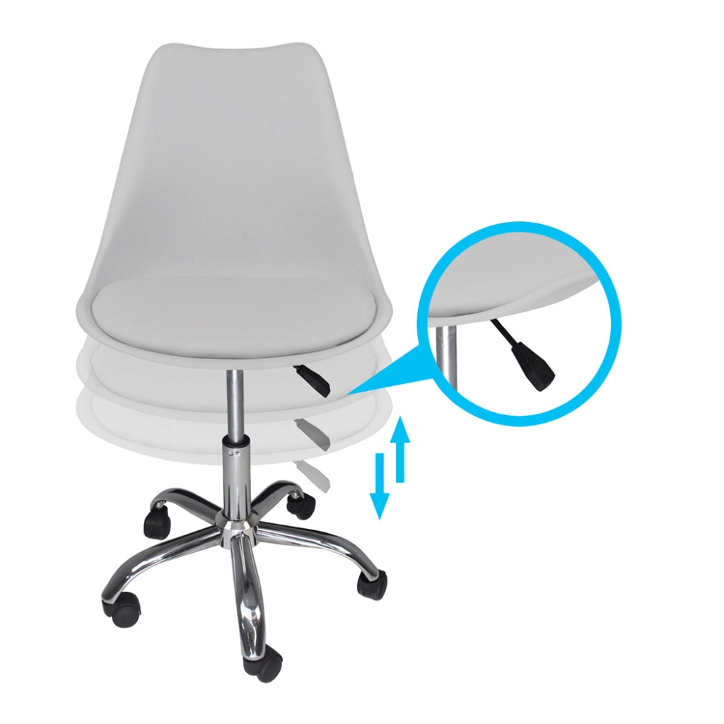 Sedia da ufficio girevole, sedia da scrivania grigio chiaro con rotelle mod. SALLY - SU01SAPM