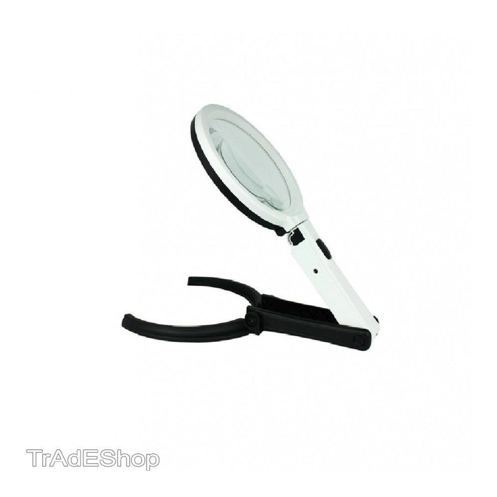 Trade Shop - Lente Di Ingrandimento Da Tavolo Lampada Con 10 Led Portatile 120 Mm A 28mm -