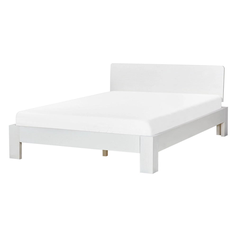 Letto in legno di pino bianco matrimoniale 140 cm 6 testiera a doghe minimalista