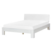 Letto in legno di pino bianco matrimoniale 140 cm 6 testiera a doghe minimalista