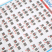 Tabelle di Accordi per Principianti - Grande Poster con 60 Accordi - Carta d'Arte Sostenibile - Ideale per Lezioni di Musica - Progettazione Accessibile ai Principianti - Disposizione di 88 Tasti - Poster per Parete