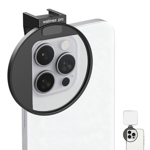 Portafiltro per smartphone, supporta filtri fotografici diffusione ND polarizzatore da 67 mm, attacco cold shoe per LED e microfono, accessorio per fotografia con cellulare