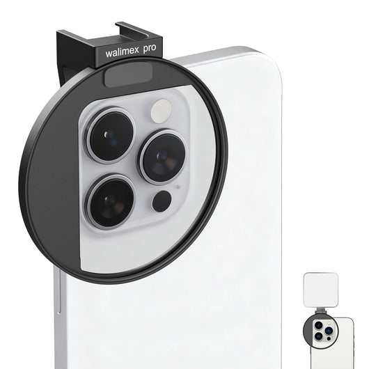 Portafiltro per smartphone, supporta filtri fotografici diffusione ND polarizzatore da 67 mm, attacco cold shoe per LED e microfono, accessorio per fotografia con cellulare