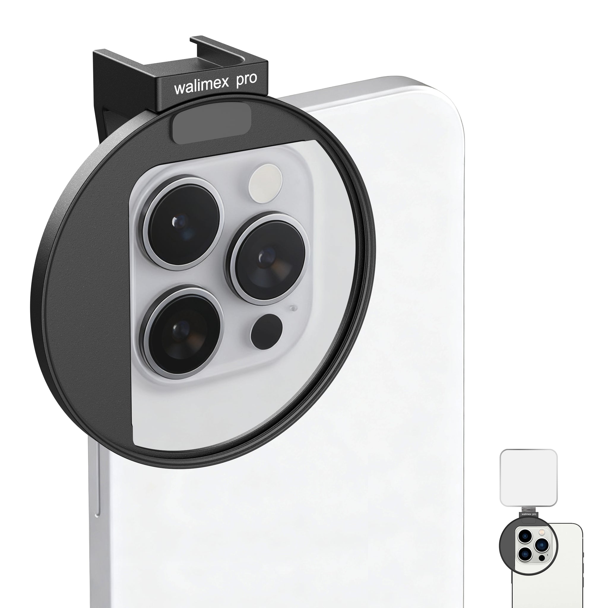 Portafiltro per smartphone, supporta filtri fotografici diffusione ND polarizzatore da 67 mm, attacco cold shoe per LED e microfono, accessorio per fotografia con cellulare