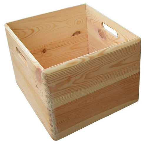 Contenitore Box Salvaspazio Sovrapponibile 30x30x30 cm in Legno di Pino Naturale