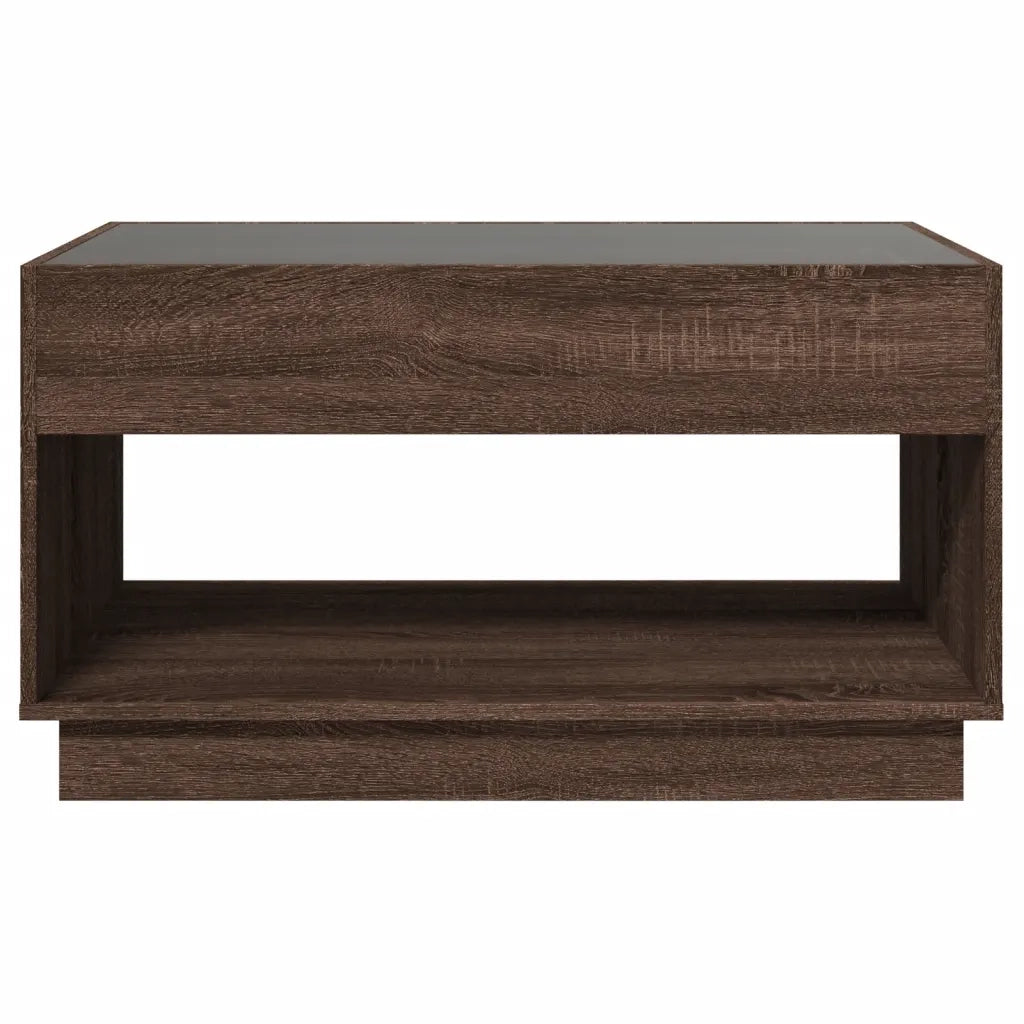 vidaXL Tavolino da Salotto con LED Infinity Rovere Marrone 90x50x50 cm