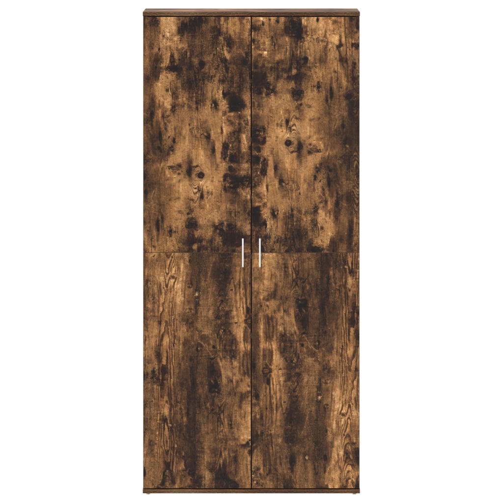 Mobile per Scarpe Rovere Affumicato 80x39x180 cm Legno Ingegnato