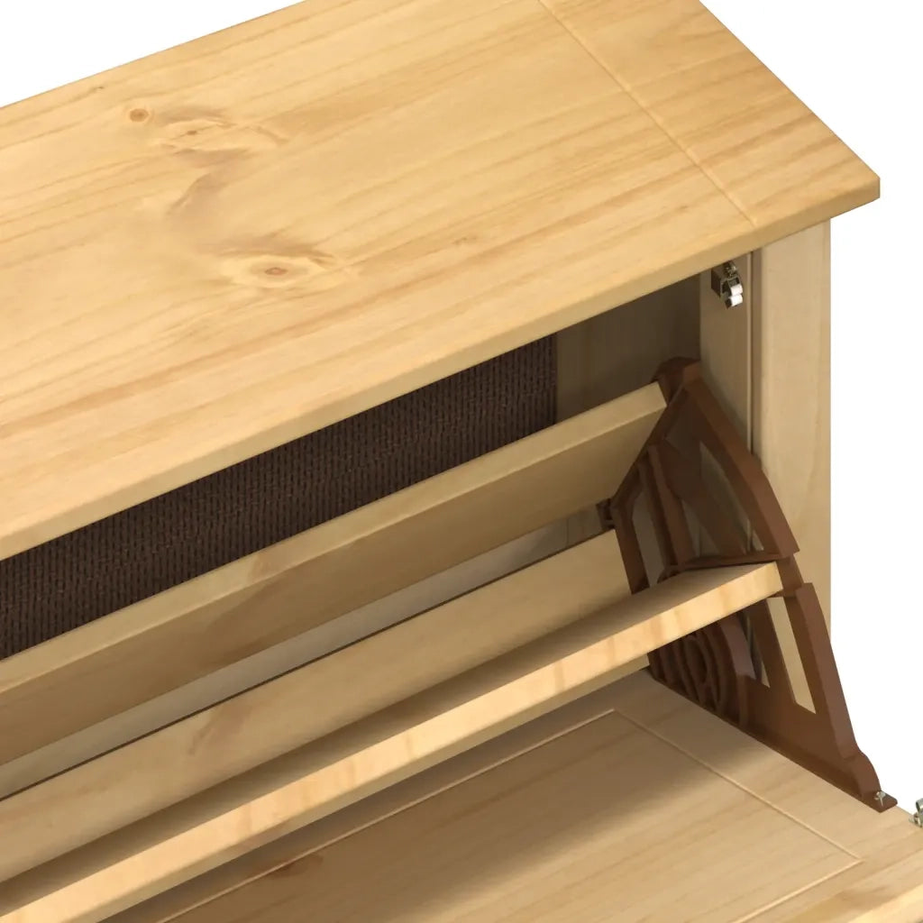 Scarpiera Corona-Scaffale per scarpe 99x32x47 cm in Legno Massello di Pino