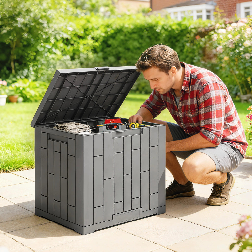 Baule da Giardino 114L in Resina ¨C zephmum ¨C Grigio 56x44x54 cm