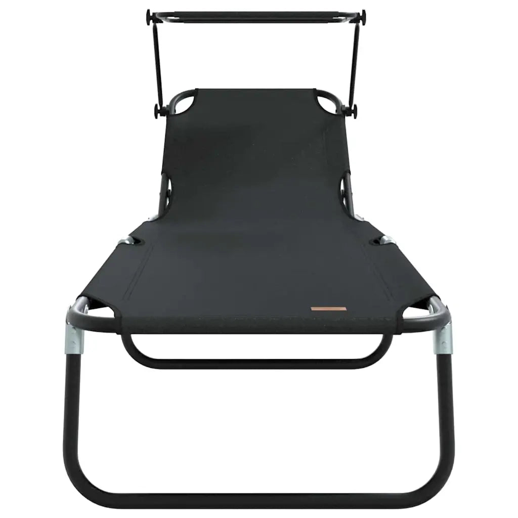 Lettino prendisole pieghevole Nero 190 x 57 x 81 cm Oxford 42003129