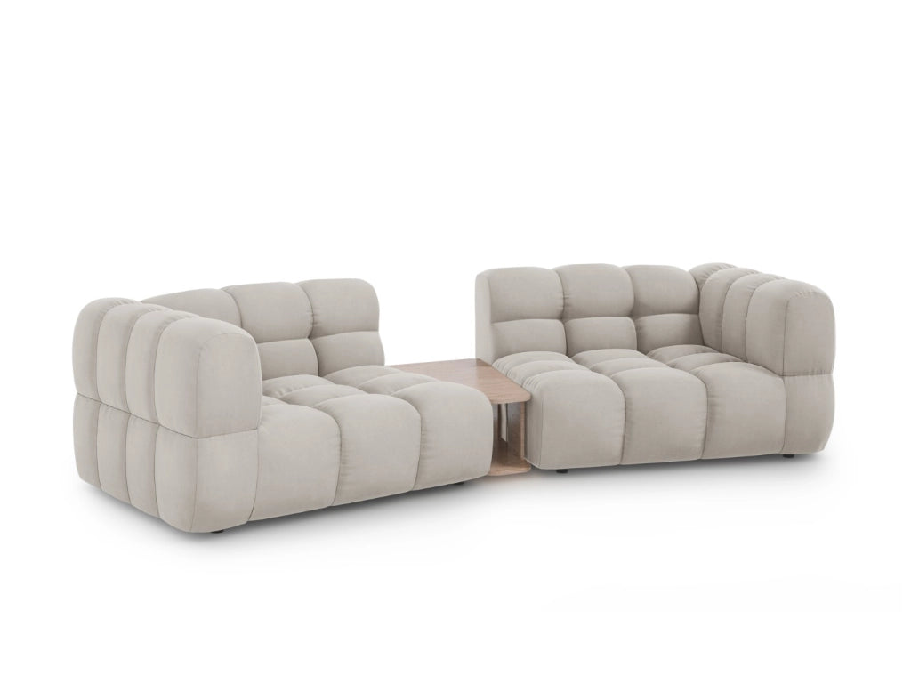 Cosmopolitan Design - Divano modulare "Sky" 2 posti in velluto beige chiaro 