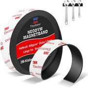 Tape Magnetico a Neodymium Autoadesivo Forte, Plastico Magnetico Extra Forte con Adesivo 3M Resistente (15 mm x 1 m lungo) - Striscia Magnetica Autoadesiva Forte Perfetta per DIY, Progetti Artistici, Tabelle Bianche