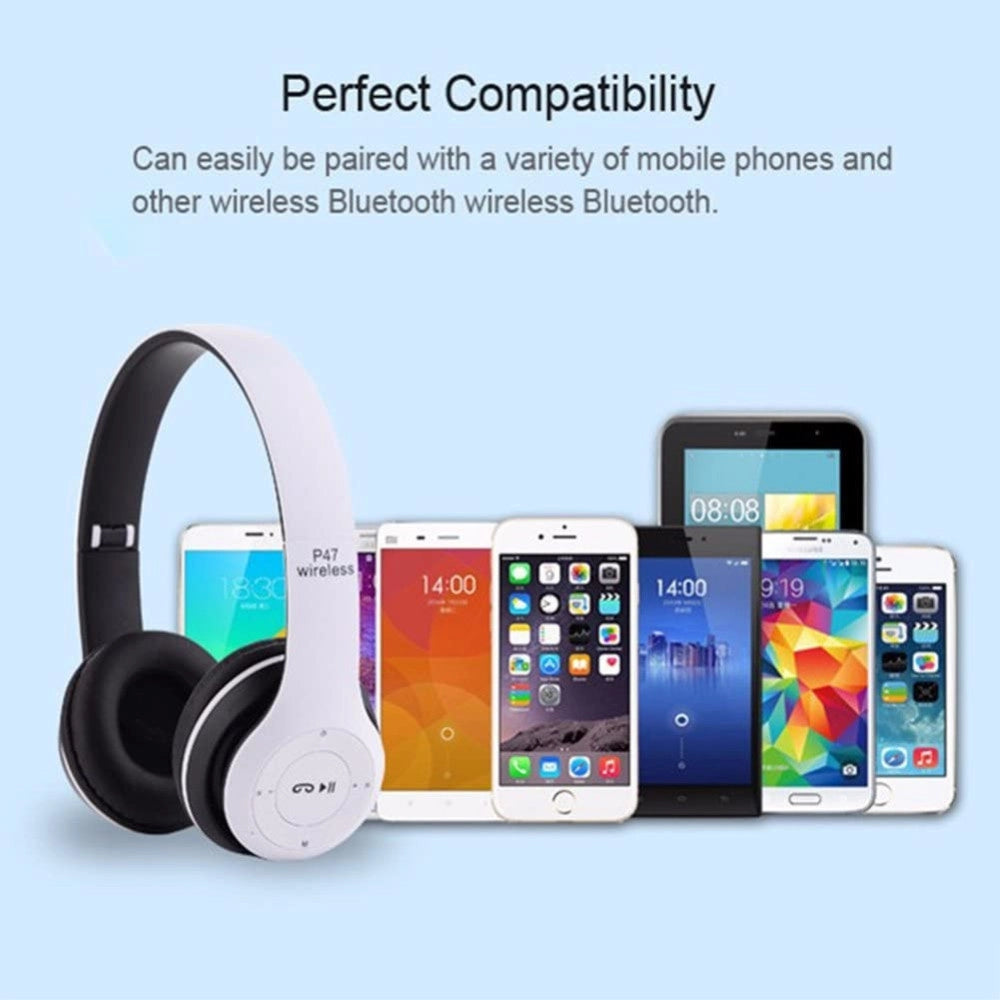 Trade Shop - Cuffie Q-317 Senza Fili Stereo Wireless Ricaricabili Usb Bluetooth Pieghevoli -