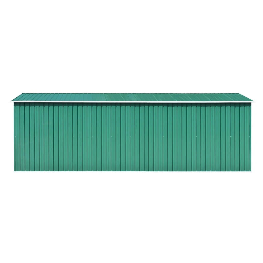 Casetta da giardino cabina ripostiglio casetta da esterno robusta casetta per attrezzi 257 x 580 x 181 cm metallo verde 02_0022177