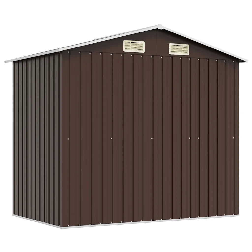 Capanno Attrezzi da Giardino Marrone 204x132x186 cm in Acciaio cod mxl 51693