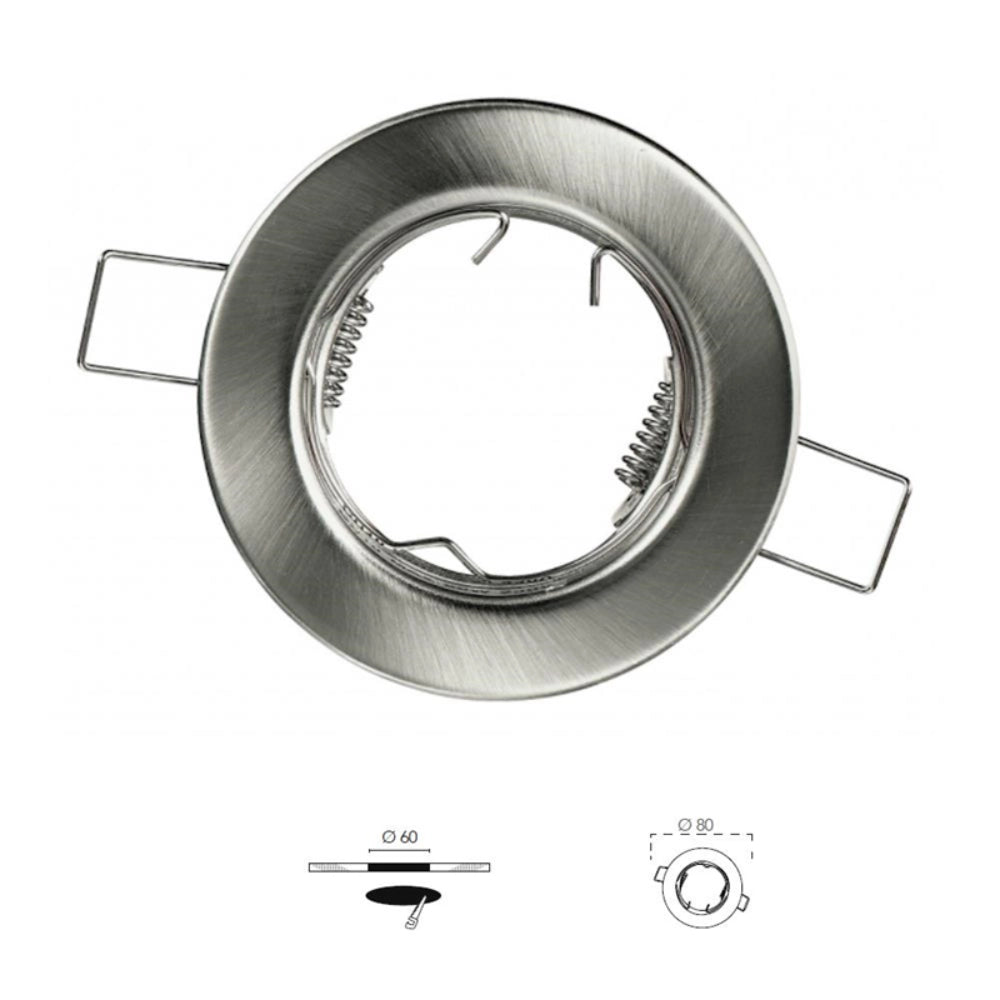 Struttura rotonda incasso per lampada gu10 reflex metallo *** colore nikel, confezione 1
