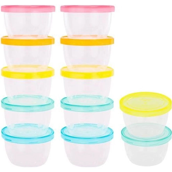 Badabulle Set di 12 vasetti portaoggetti per bebè, 250ml