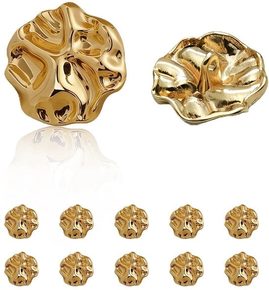 Punti metallici decorativi 12 pezzi dorati - non regolari - decorativi - per abbigliamento - DIY - per cucito e artigianato - punti decorativi