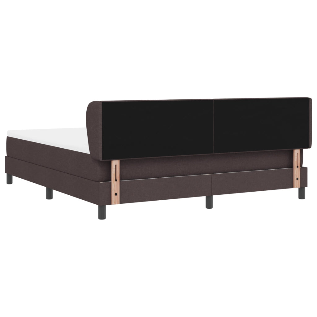 Letto a box con materasso Marrone Scuro 180x200 cm Tessuto