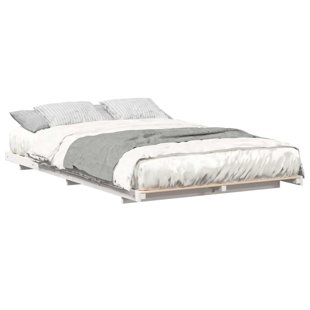 Struttura del letto Bianco 120 x 190 cm Pino massello 873083
