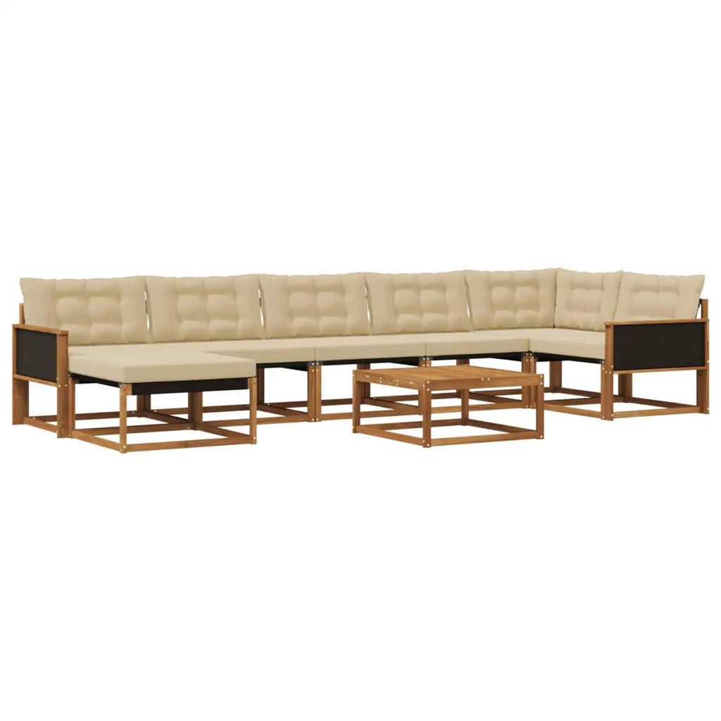 Set di divani da esterno con cuscino 8 pcs Naturale e Beige 3381577
