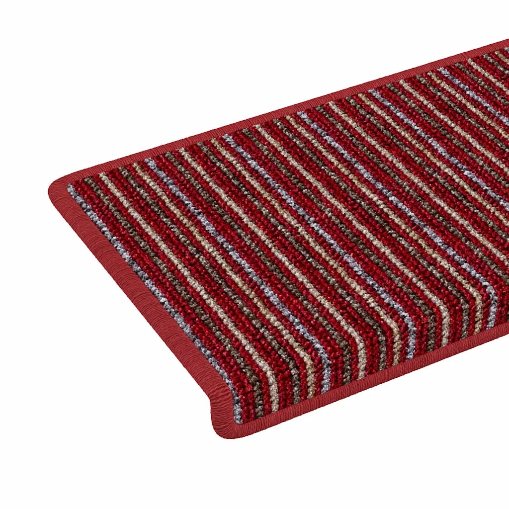 Tappetini per scale autoadesivi 15 pcs Rosso 65 x 21 x 4 cm